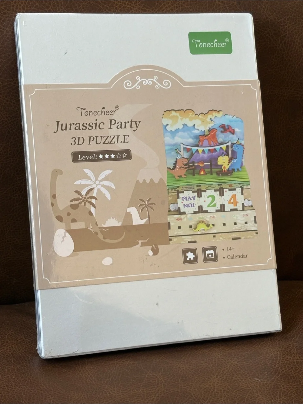 Tonecheer Jurassic Party 3D Puzzle Calendar - Beige & Multicolor
